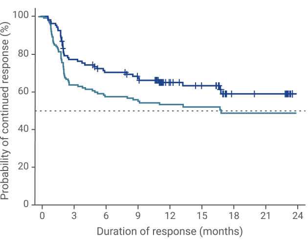 Graph showing DOR in Breyanzi TRANSCEND trial